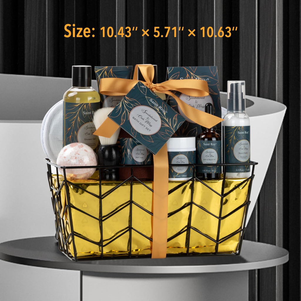 Fathers Day Christmas Gift Baskets, Birthday Gifts Spa Kit for Men Classic Perfume Bath Gift Set and Shower Gift Basket Self Care Shaving Kit Mens Bath Beard Spa Gifts Baskets Mens Gift Set beauty kit