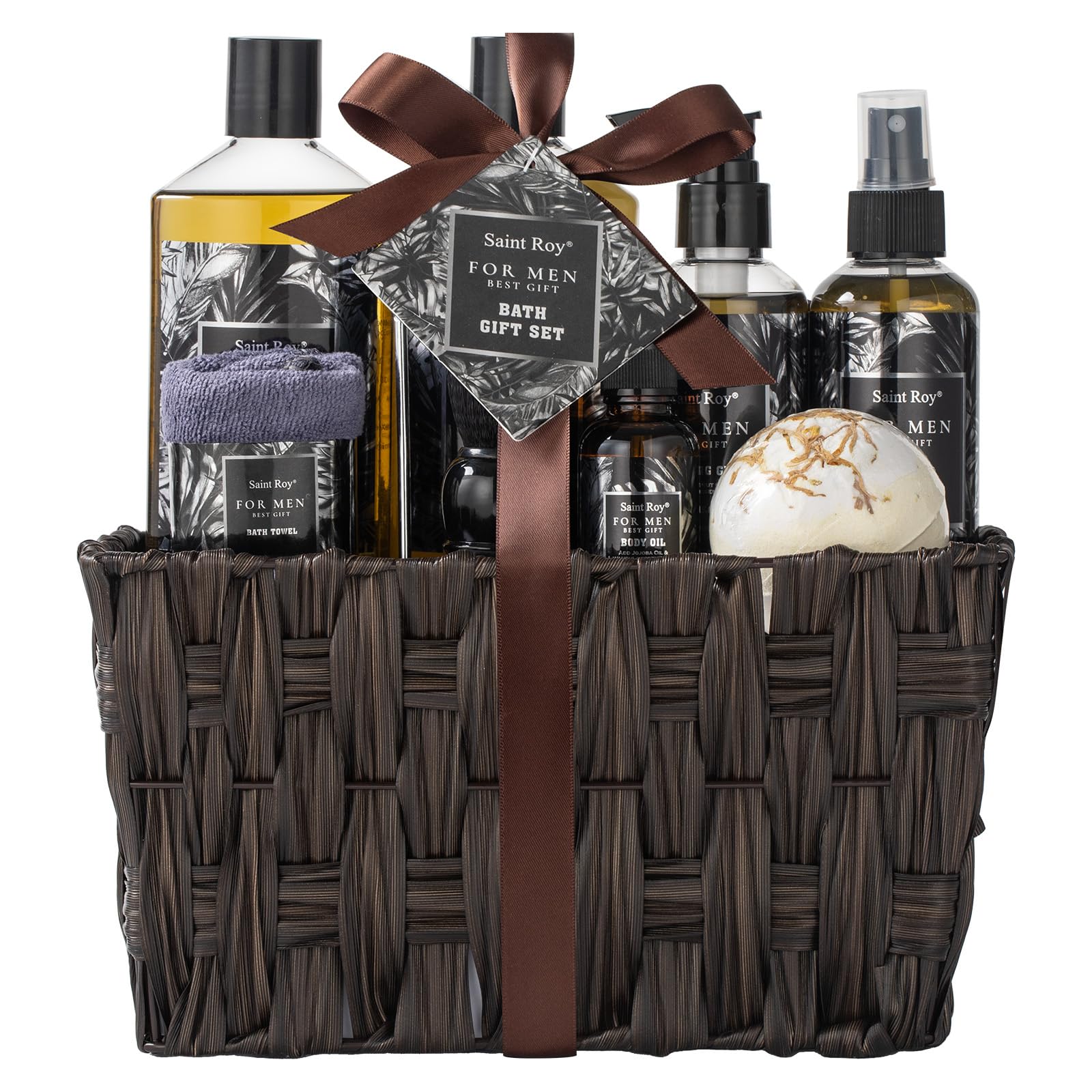 Fathers Day Christmas Gift Baskets, Birthday Gifts Spa Kit for Men Classic Perfume Bath Gift Set and Shower Gift Basket Self Care Shaving Kit Mens Bath Beard Spa Gifts Baskets Mens Gift Set beauty kit