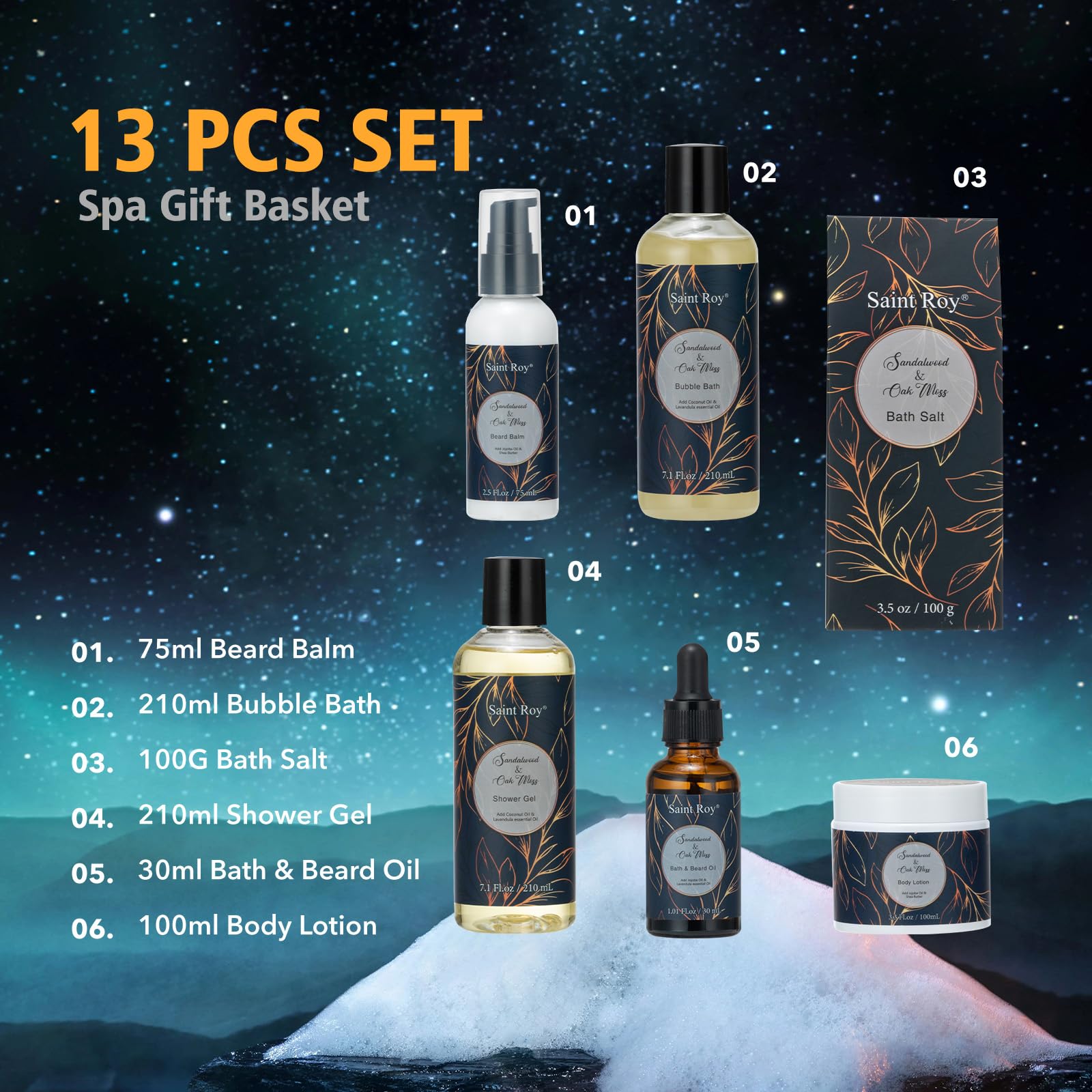 Fathers Day Christmas Gift Baskets, Birthday Gifts Spa Kit for Men Classic Perfume Bath Gift Set and Shower Gift Basket Self Care Shaving Kit Mens Bath Beard Spa Gifts Baskets Mens Gift Set beauty kit