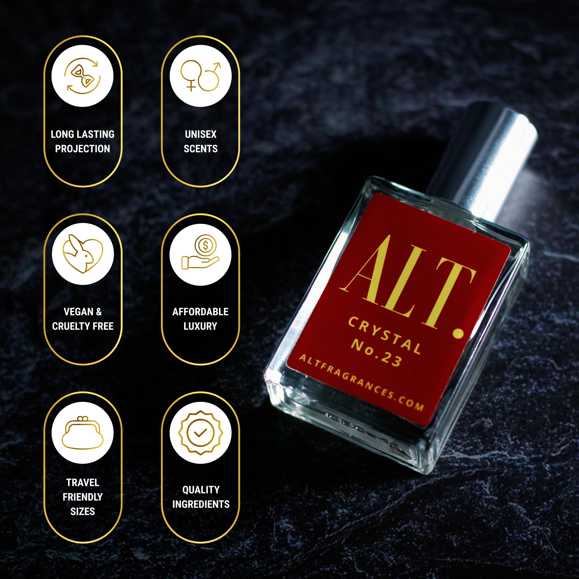 ALT. FRAGRANCES Crystal No. 23 Extrait de Parfum Unisex Perfume Inspired by Baccarat Rouge 540 Perfume 60ml