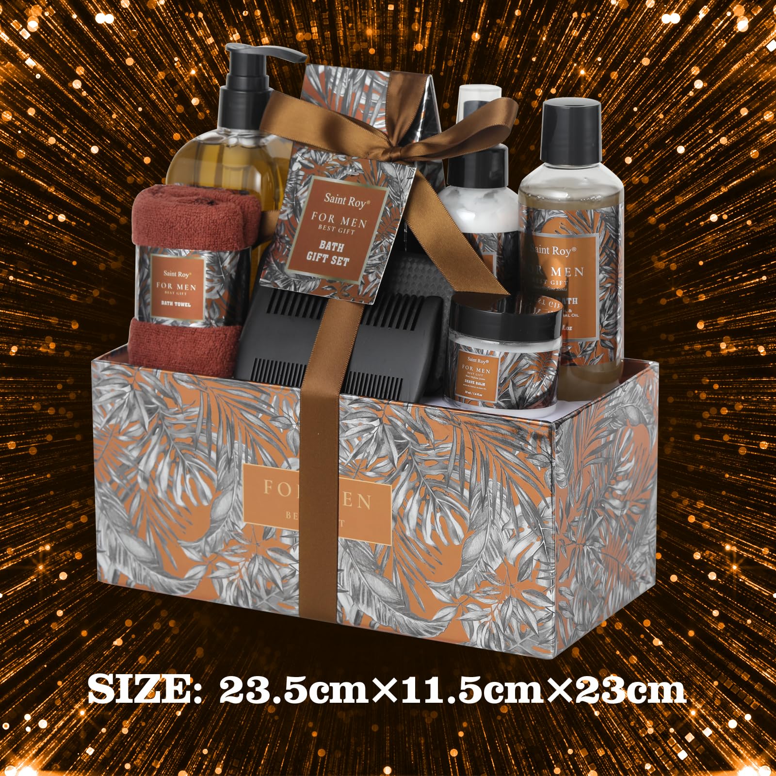 Fathers Day Christmas Gift Baskets, Birthday Gifts Spa Kit for Men Classic Perfume Bath Gift Set and Shower Gift Basket Self Care Shaving Kit Mens Bath Beard Spa Gifts Baskets Mens Gift Set beauty kit