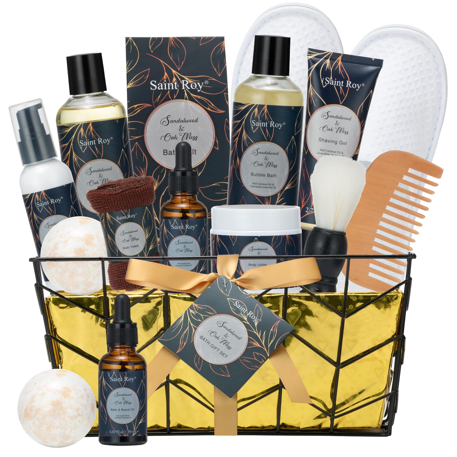 Fathers Day Christmas Gift Baskets, Birthday Gifts Spa Kit for Men Classic Perfume Bath Gift Set and Shower Gift Basket Self Care Shaving Kit Mens Bath Beard Spa Gifts Baskets Mens Gift Set beauty kit