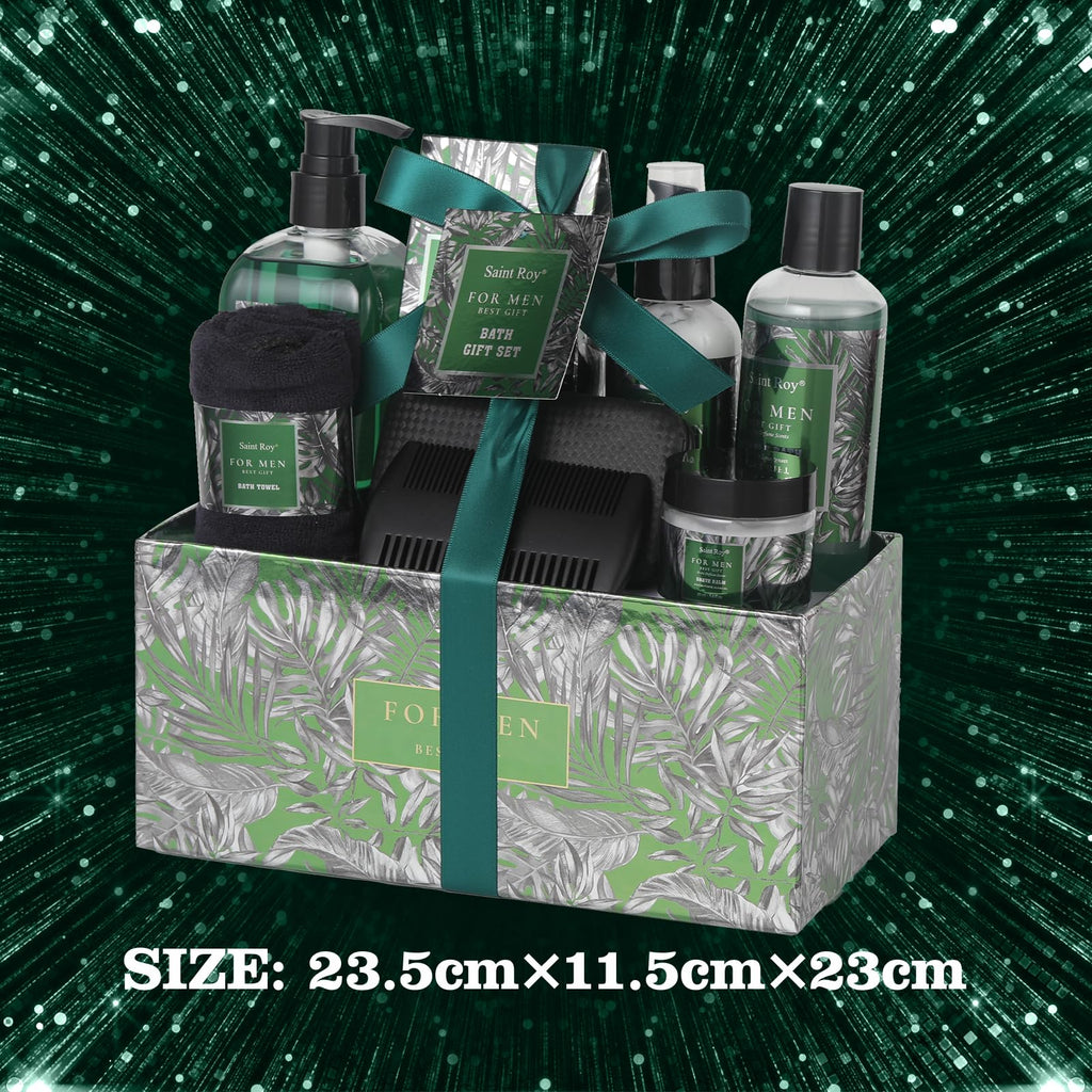 Fathers Day Christmas Gift Baskets, Birthday Gifts Spa Kit for Men Classic Perfume Bath Gift Set and Shower Gift Basket Self Care Shaving Kit Mens Bath Beard Spa Gifts Baskets Mens Gift Set beauty kit